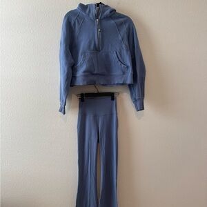 Lululemon Women's Scuba Quarter Zip Hoodie and Leggings Set Water Drop